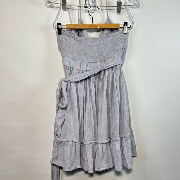 Free People The Real Deal Mini Endless Summer Dress in Grey Dawn S - Picture 5 of 8